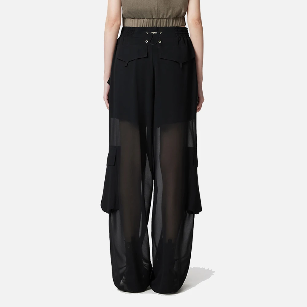 pinko Georgette Slouchy Oversize Relaxte Broek Black Dames
