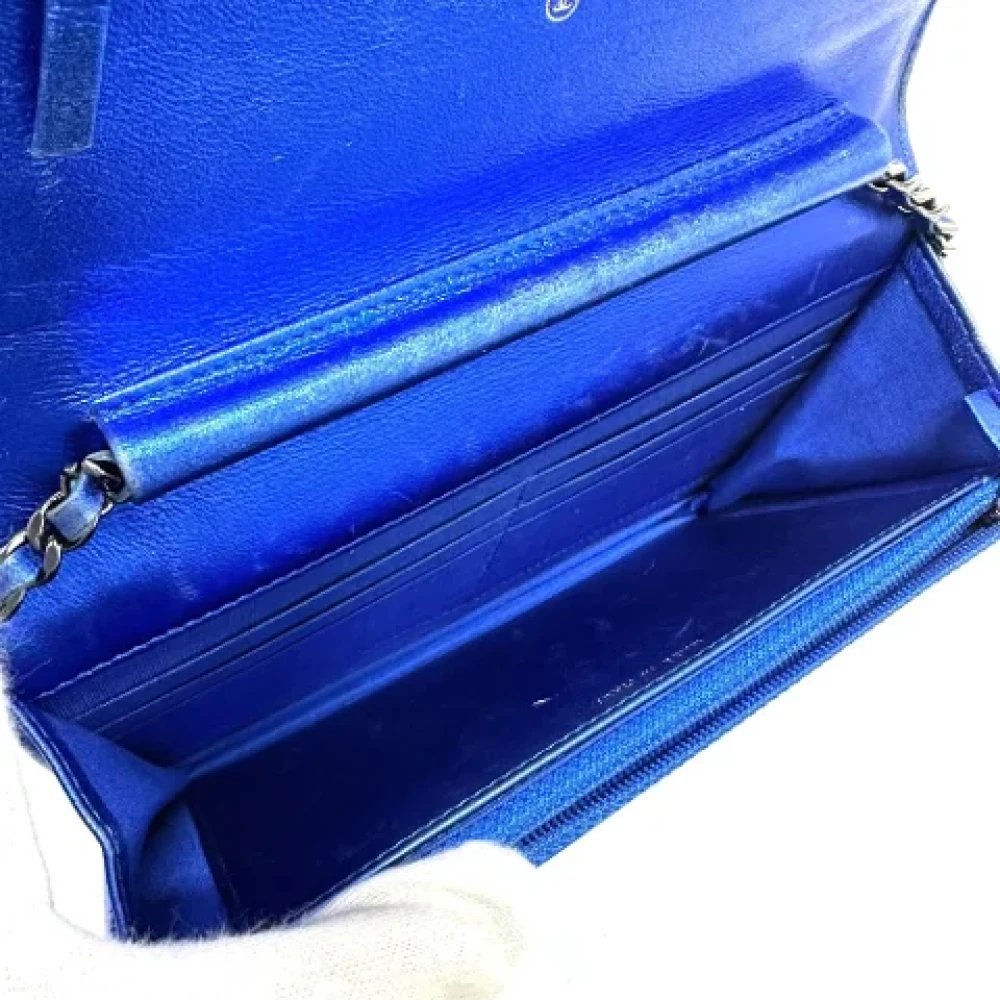 Chanel Vintage Pre-owned Leather chanel-bags Blue Dames