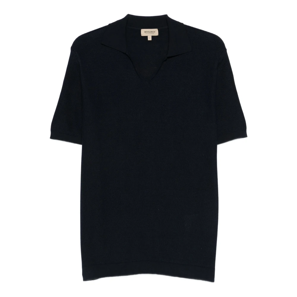 Woolrich Blue Cotton Crepe Knit Polo Shirt - Male - Polo Shirts - Xl - Tops
