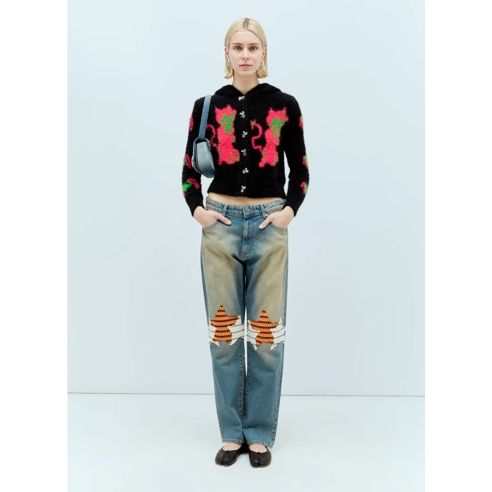 Reward If Found Ster Patch Jeans Blue Dames