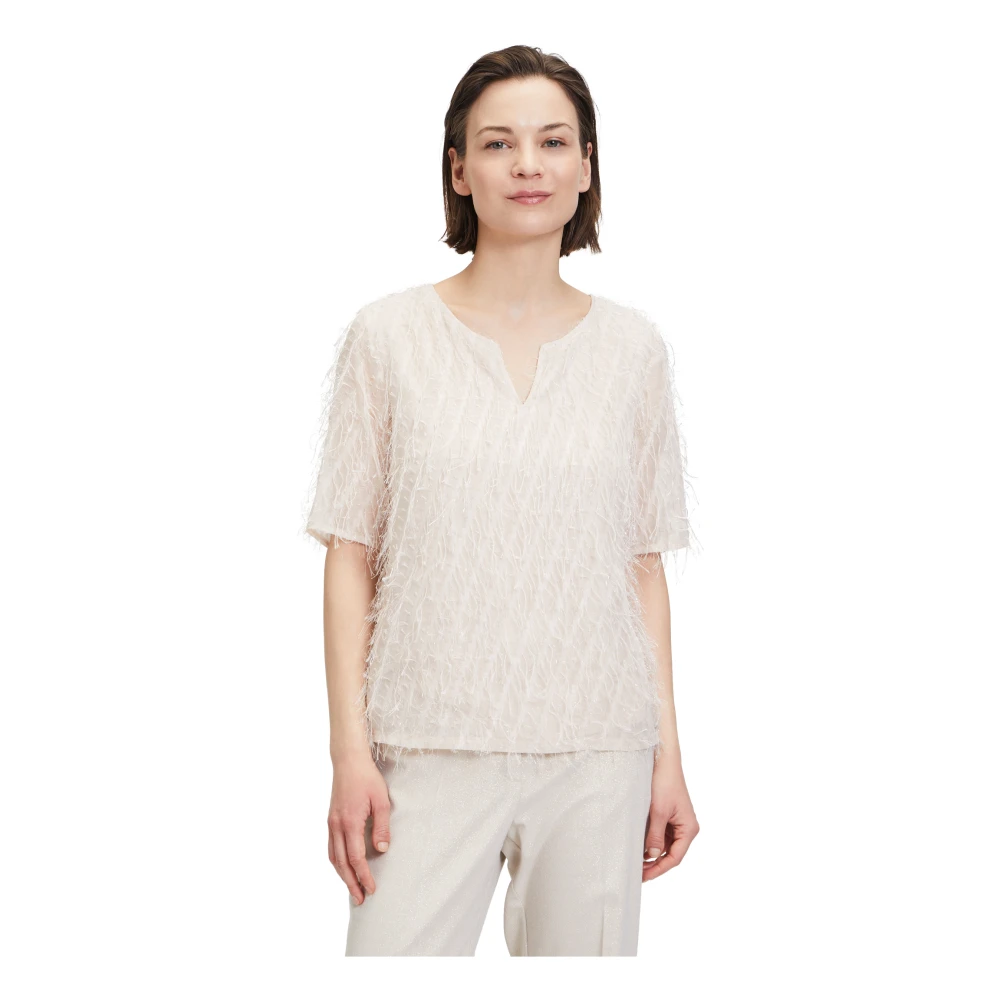 Betty & Co Korte mouw slip-on blouse Beige Dames