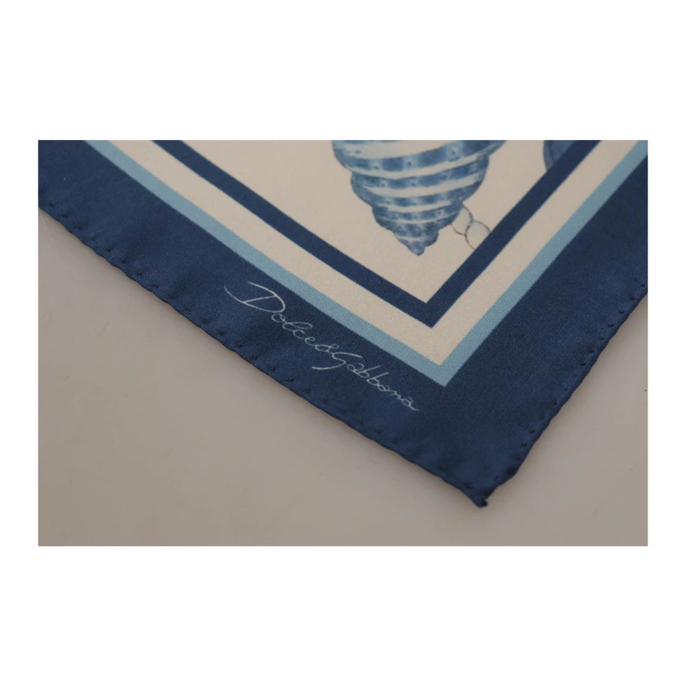 Dolce & Gabbana Zijden Sjaal met Logo Print Blue Heren