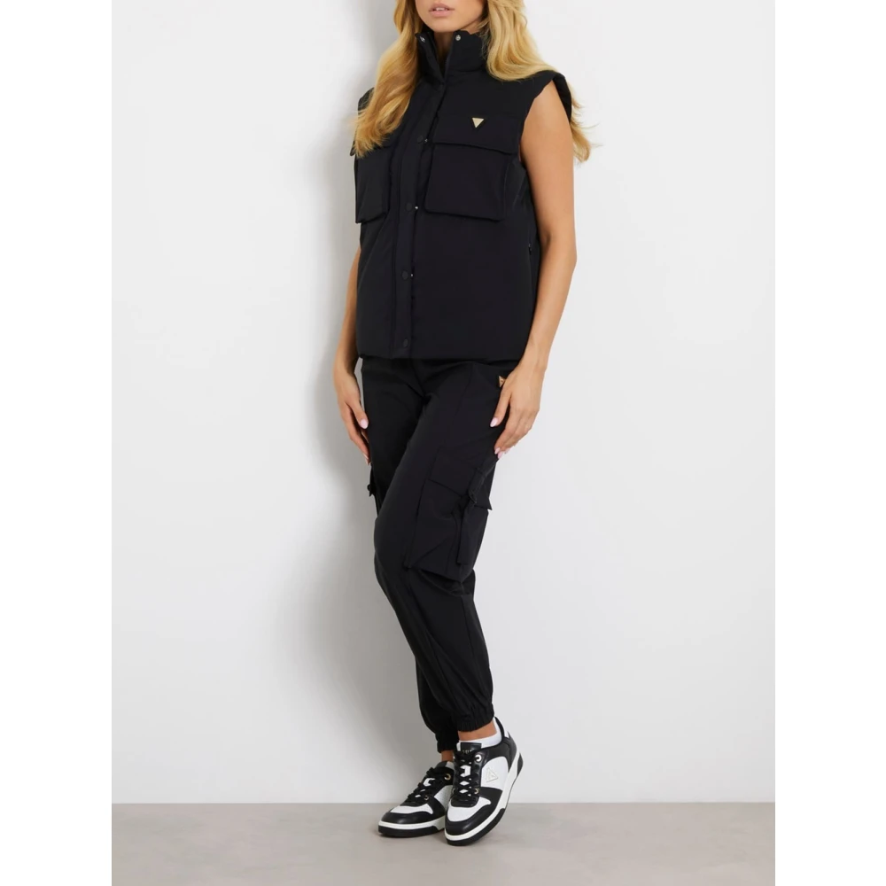 Guess Zwarte Cargo Broek Athleisure Stijl Black Dames