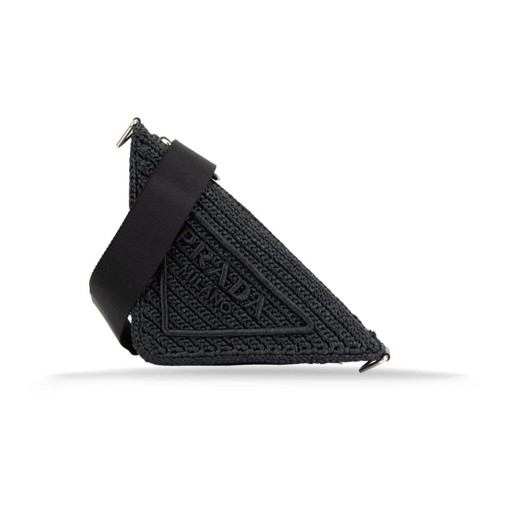 Prada Stijlvolle schoudertas met rits Black Dames