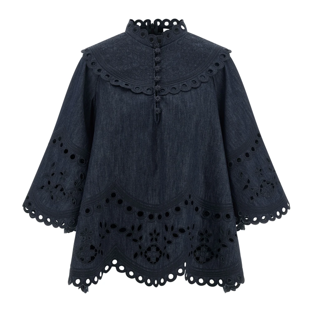 Zimmermann Blue Mahon Denim Blouse - Female - Shirts - Xs - Blouses & Shirts