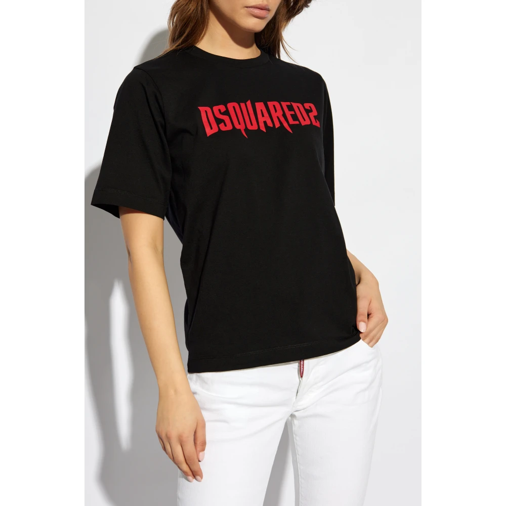 Dsquared2 Bedrukt T-shirt Black Dames