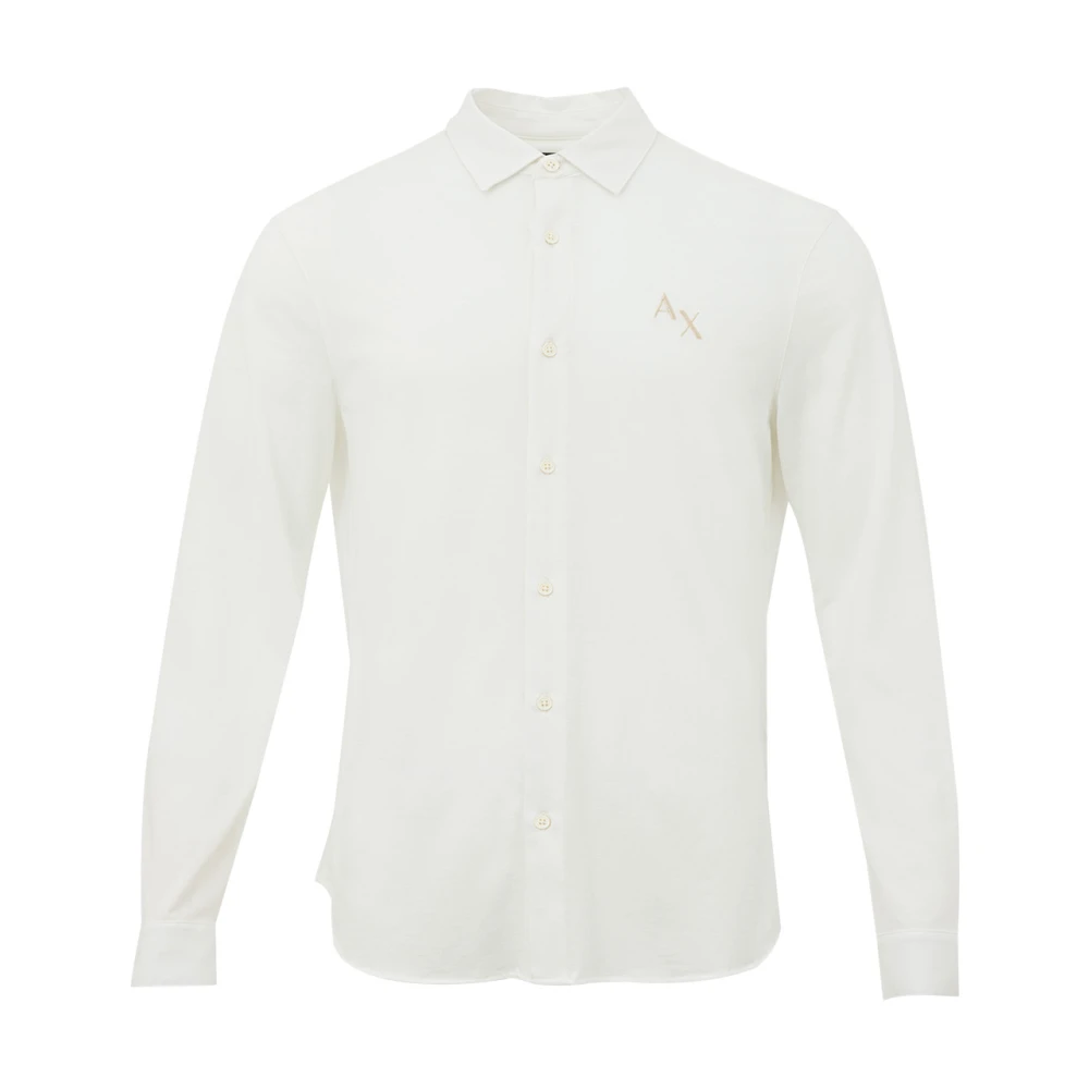 Armani Exchange Stijlvolle Casual Overhemden voor Mannen White Heren