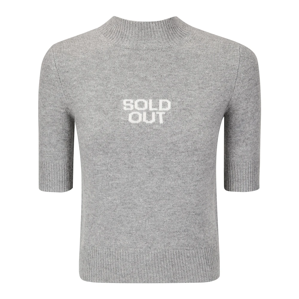 SPORTMAX Trui met ronde hals en voorschrift Gray Dames