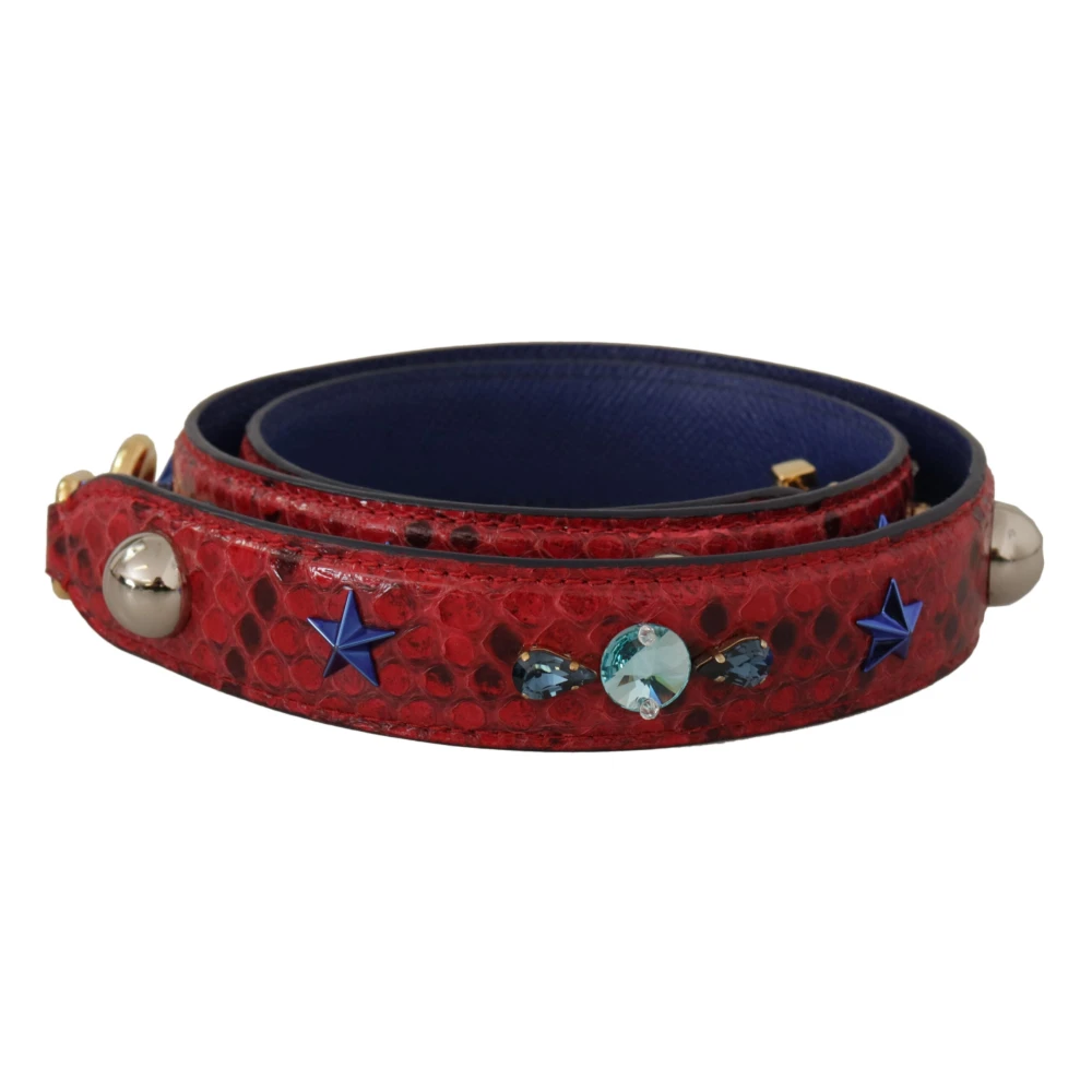 Dolce & Gabbana Luxe Rode Python Leren Schouderband Multicolor Dames