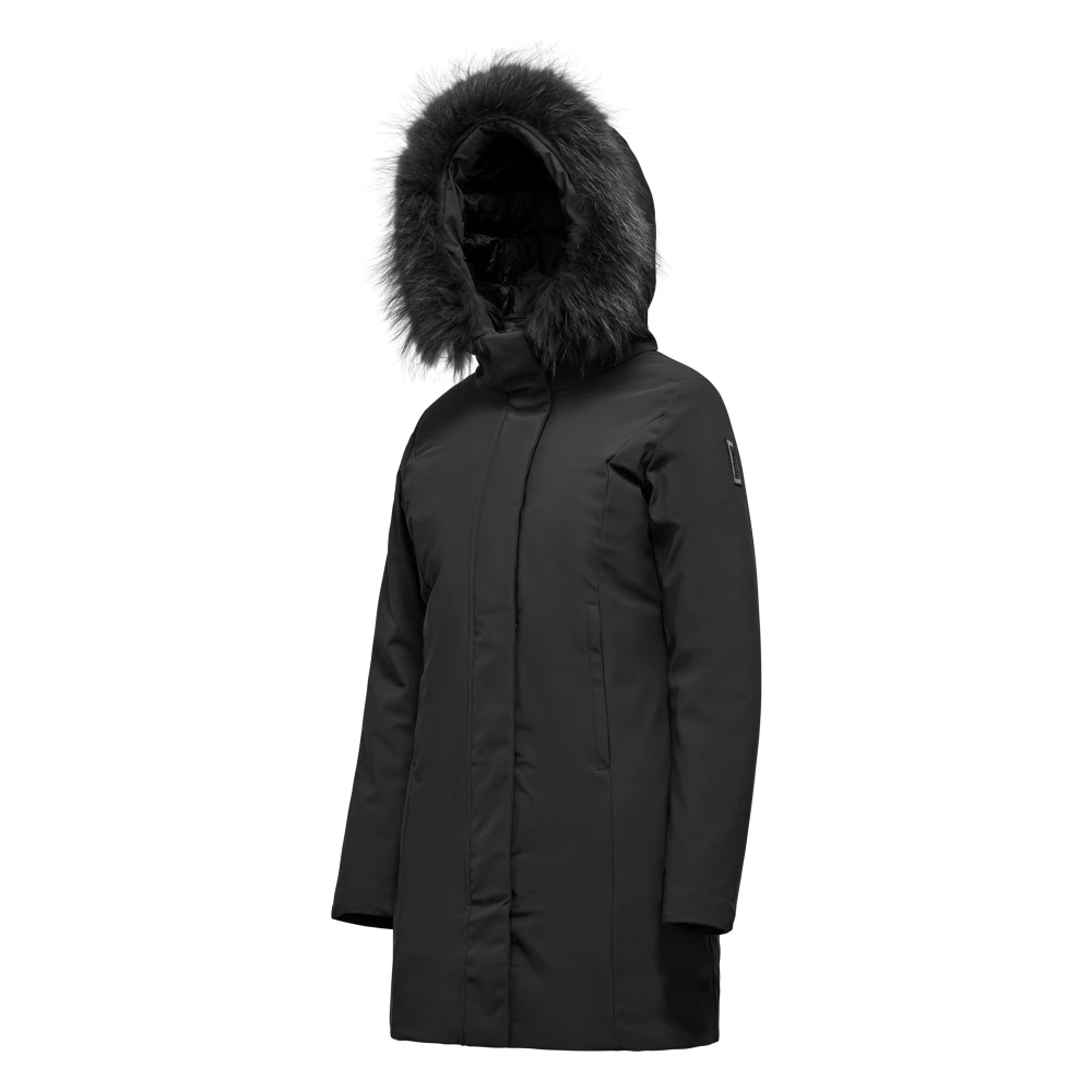 BomBoogie Winter Parka Jas met Bont Capuchon Black Dames