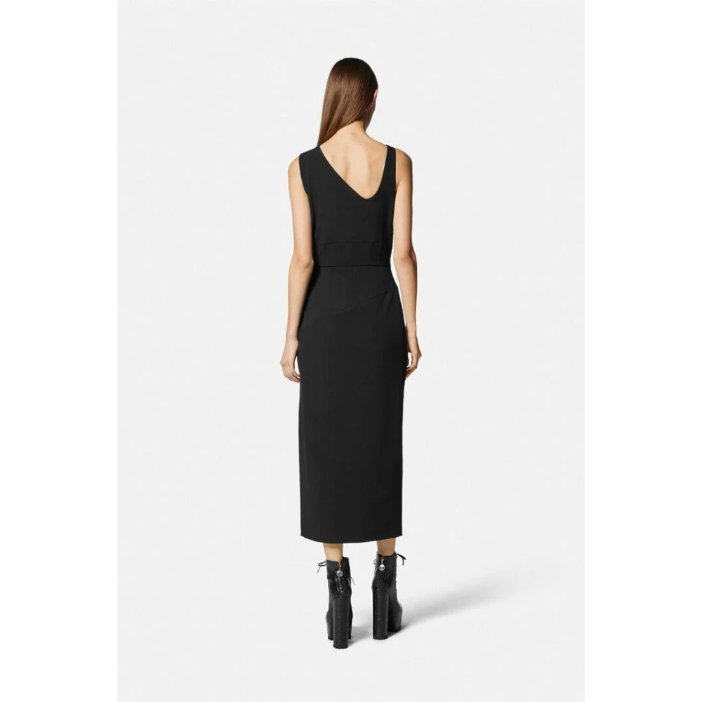 Versace Jeans Couture Asymmetrische Chain Couture Midi Jurk Black Dames