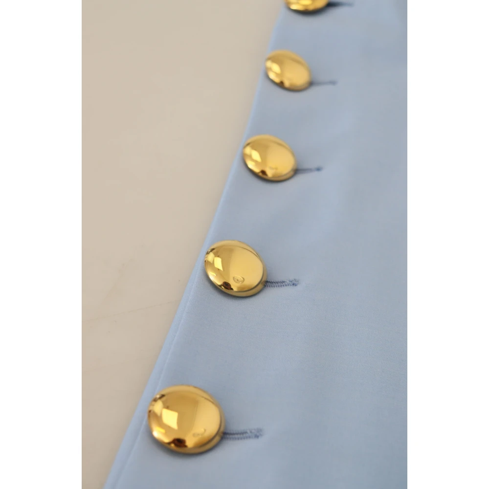 Dolce & Gabbana Elegante lichtblauwe broek van wol-zijde mix Blue Dames