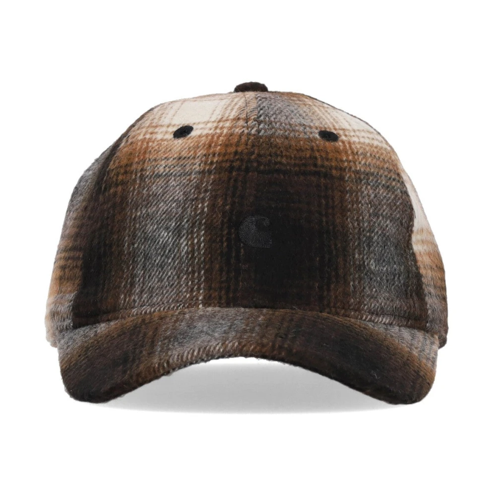 Carhartt WIP Geruit Gebogen Klep Pet Bruin Zwart Multicolor Heren