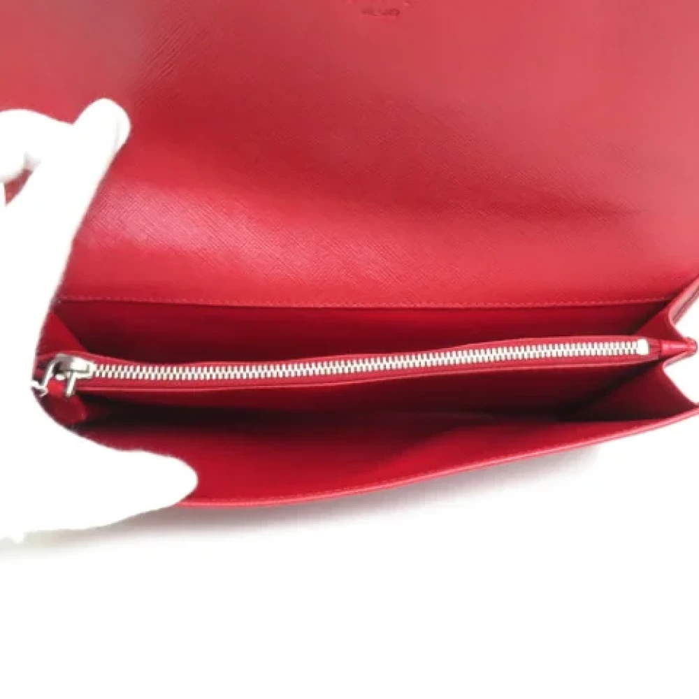 Prada Vintage Pre-owned Leather wallets Red Dames
