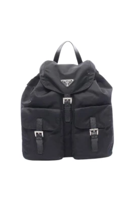 Pre-owned Re-Nylon Läder Ryggsäck