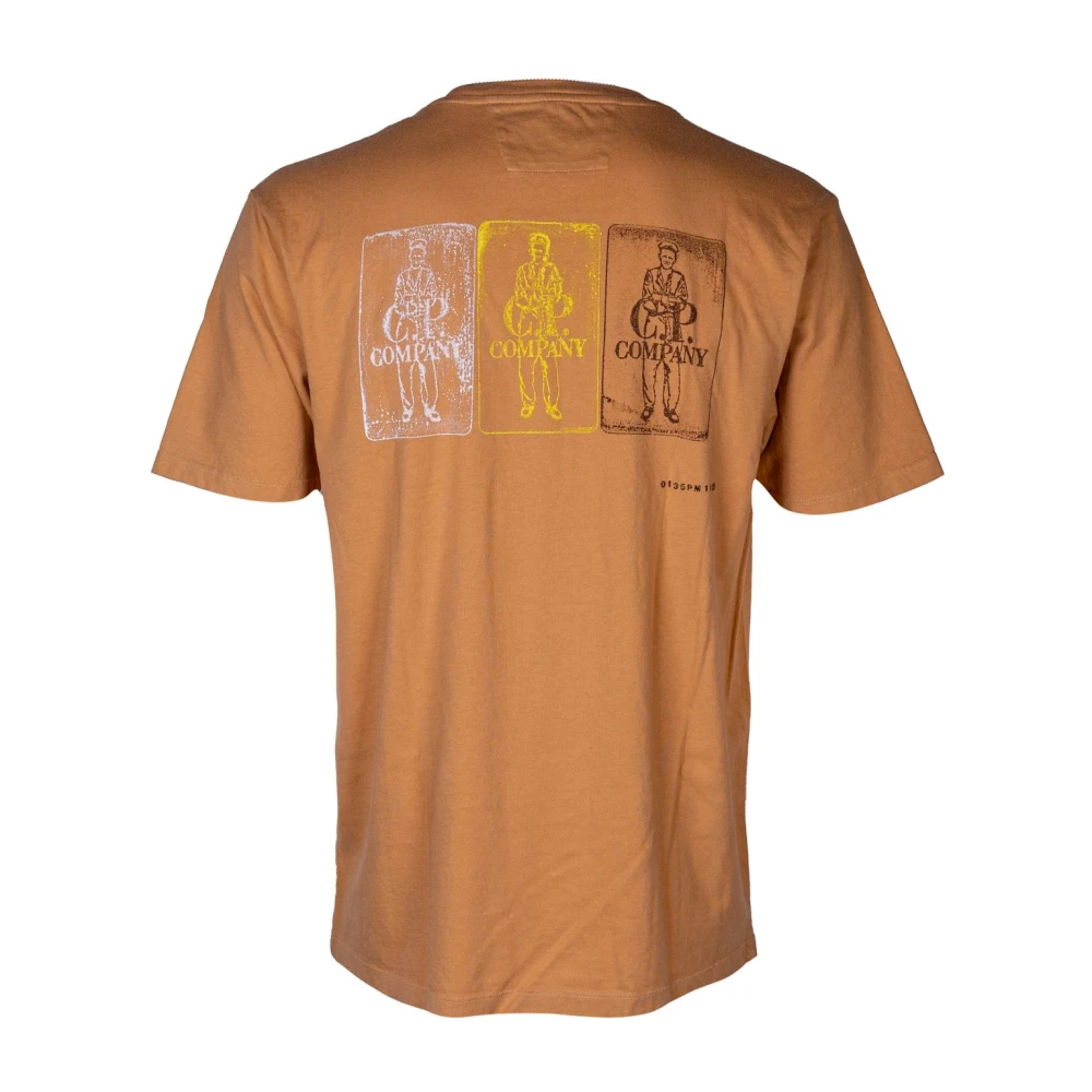 C.P. Company Heren Crew Neck T-shirt Regular Fit Orange Heren