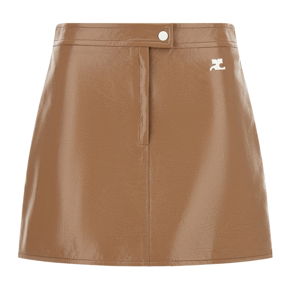 Courrèges Vrouw Beige Rokken Dames, Xs, Katoen, Reedition Mini Rok