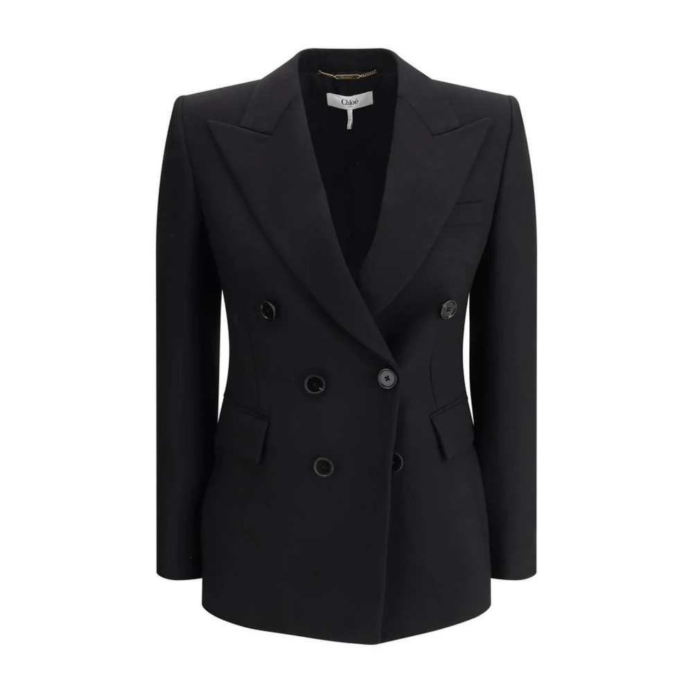 Chloé Wollen Blazer met Peak Revers voor Vrouwen Black Dames