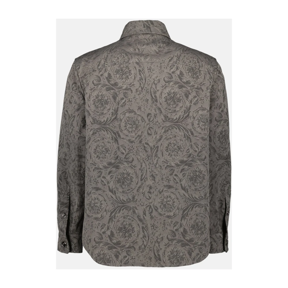 Versace Barocco Shirt Herfst-Winter 2024 Mannen Collectie Gray Heren