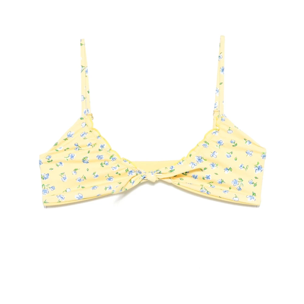 Frankies Bikinis Strandkleding met bloemenprint en verstelbare bandjes Yellow Dames