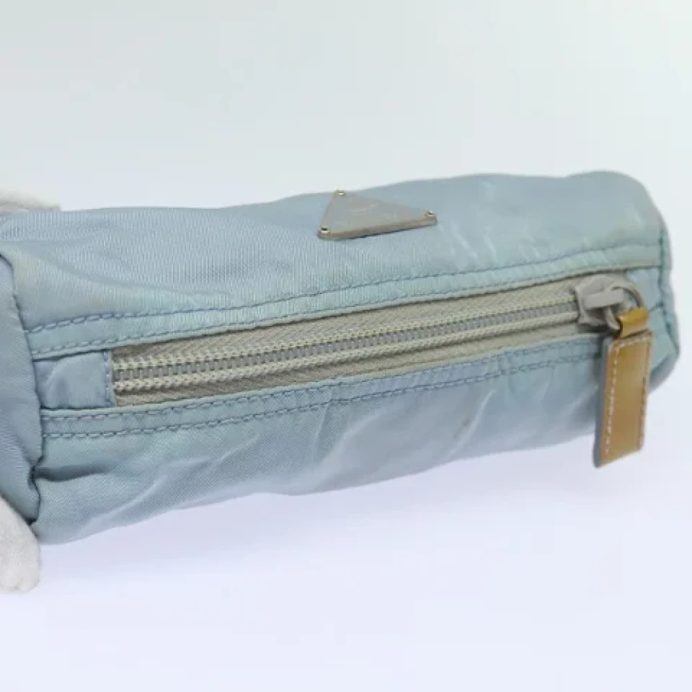 Prada Vintage Pre-owned Nylon pouches Blue Dames