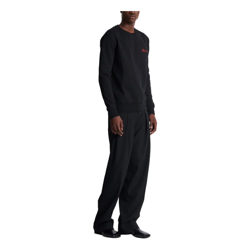 Balmain Sweatshirt met Kiss Print Black Heren