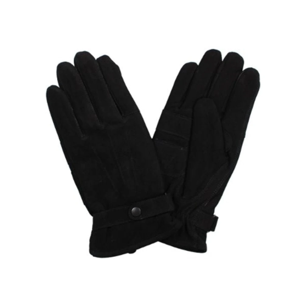 Barbour Zwarte Suède Handschoenen met Thermovoering Black Unisex