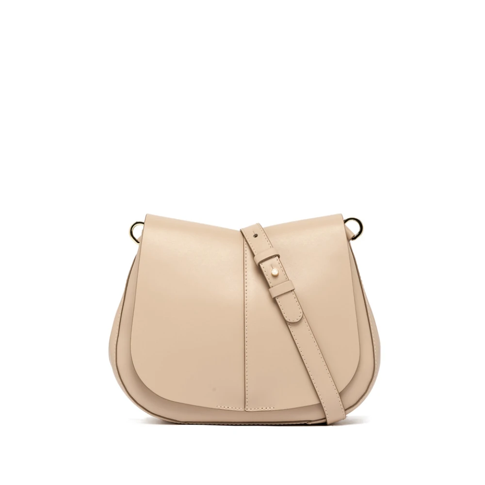 Gianni Chiarini Leren handtas met metalen handvat White Dames