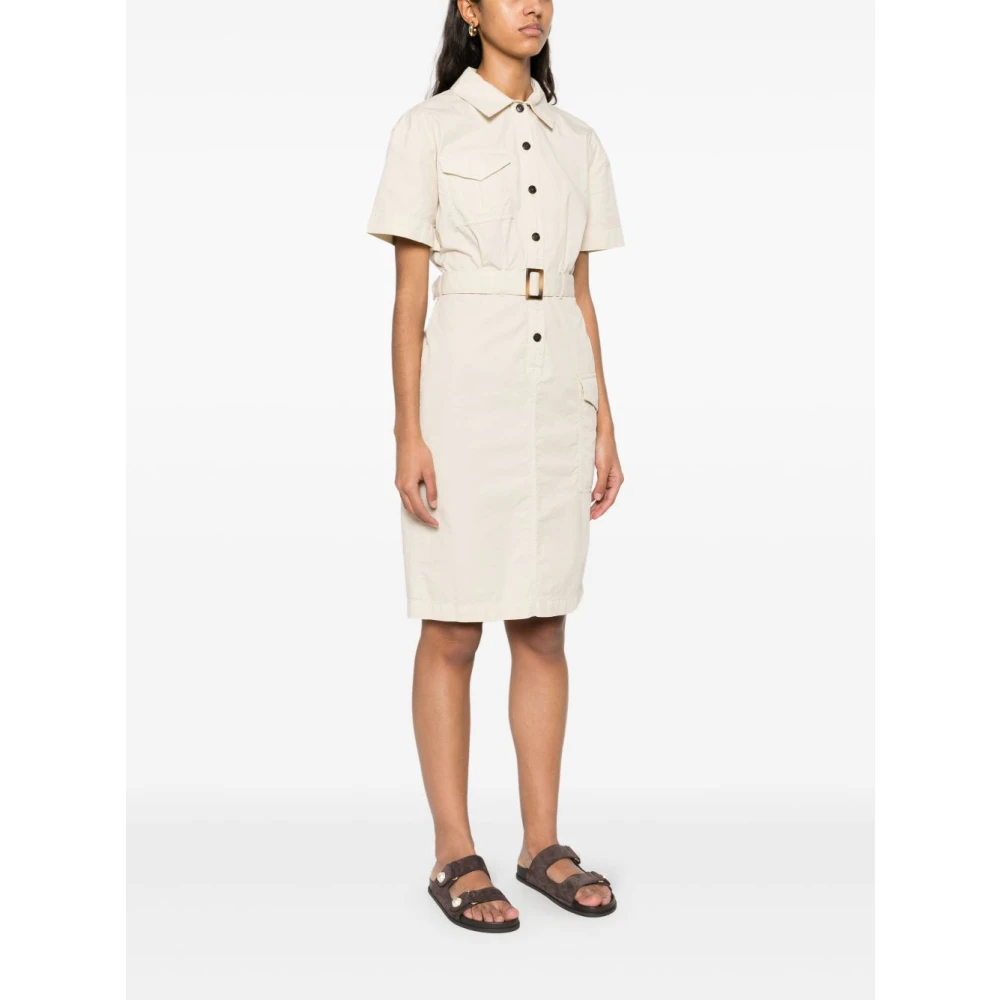 Woolrich Beige Jurk met Knopen en Zakken Beige Dames