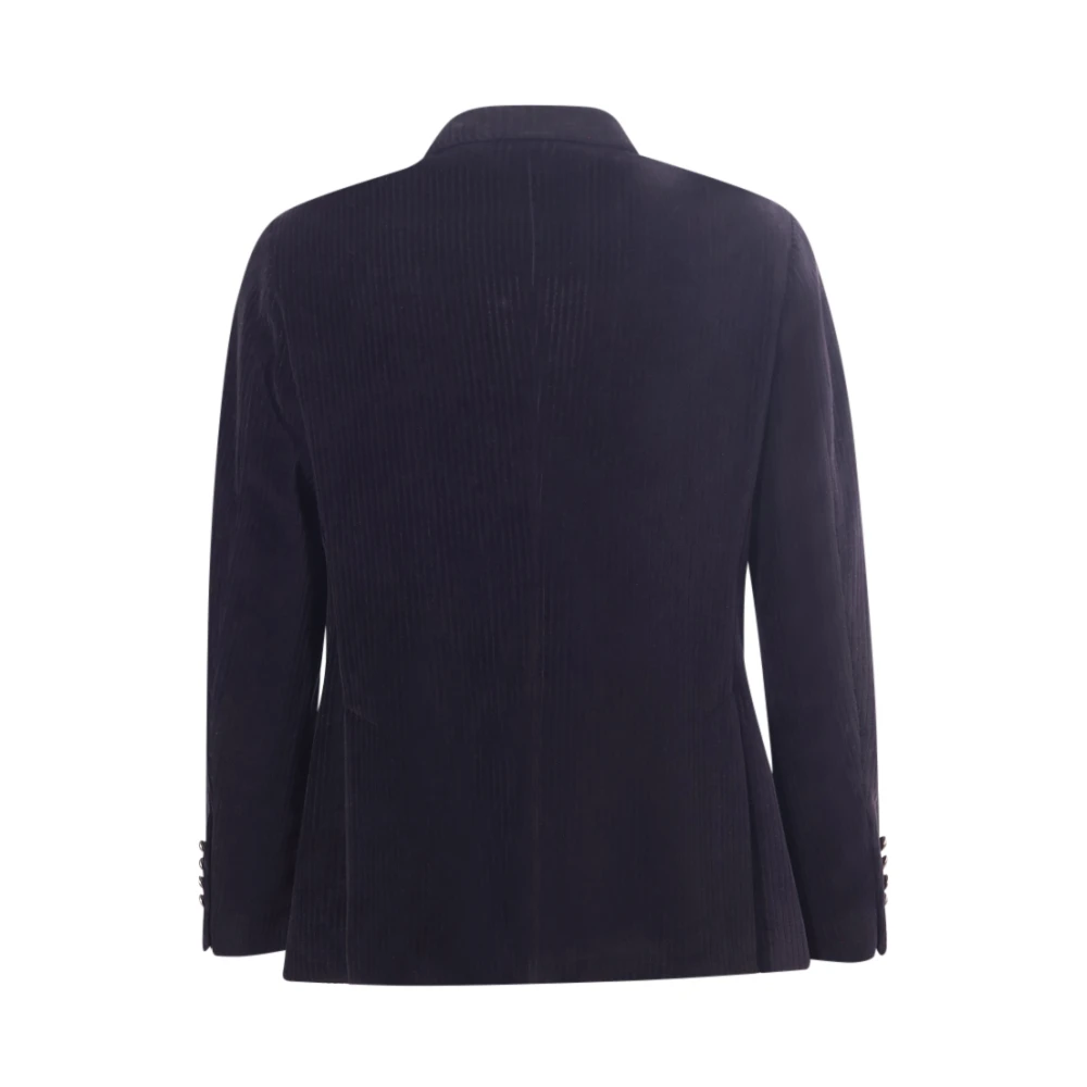 Circolo 1901 Zwarte Peak Revers Jas Italiaans Gemaakt Black Heren