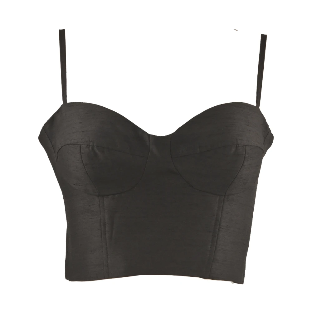 Kocca Korte Polyester Bustier Top Black Dames