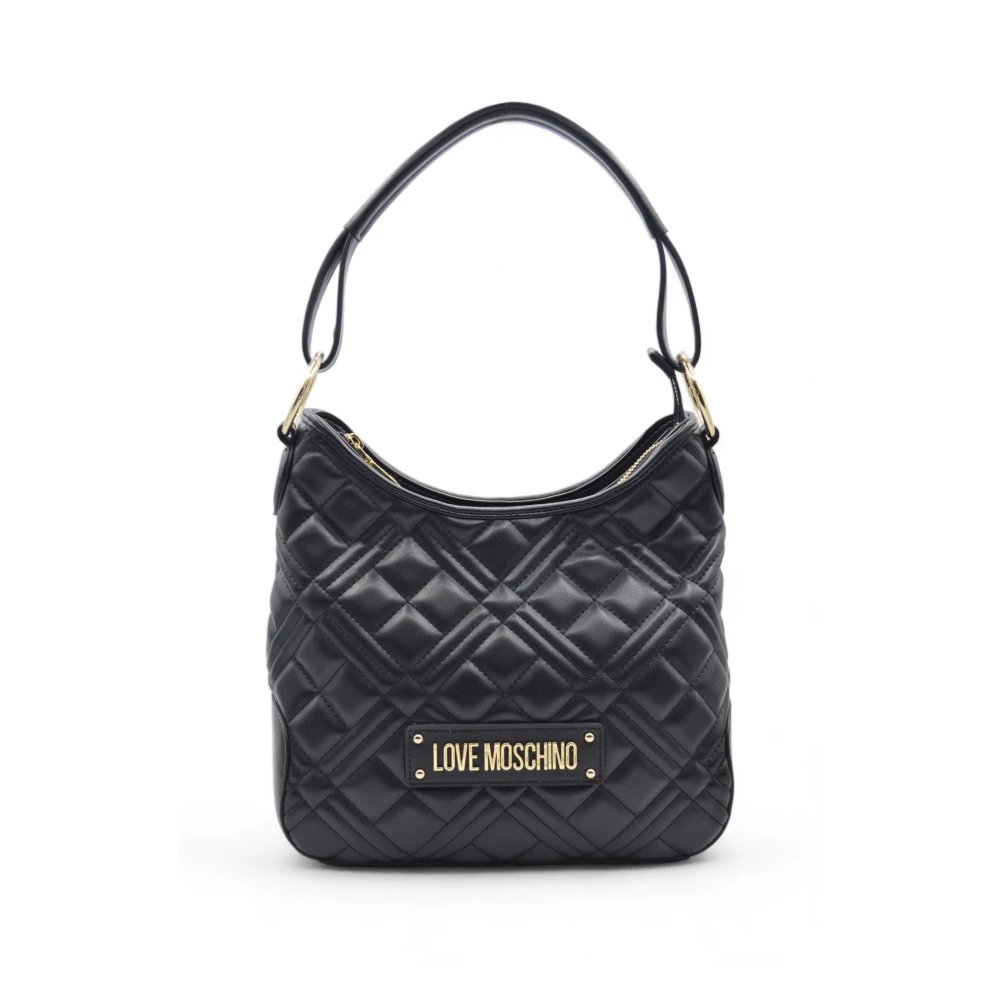 Love Moschino Gewatteerde Schoudertas met Iconisch Logo Black Dames