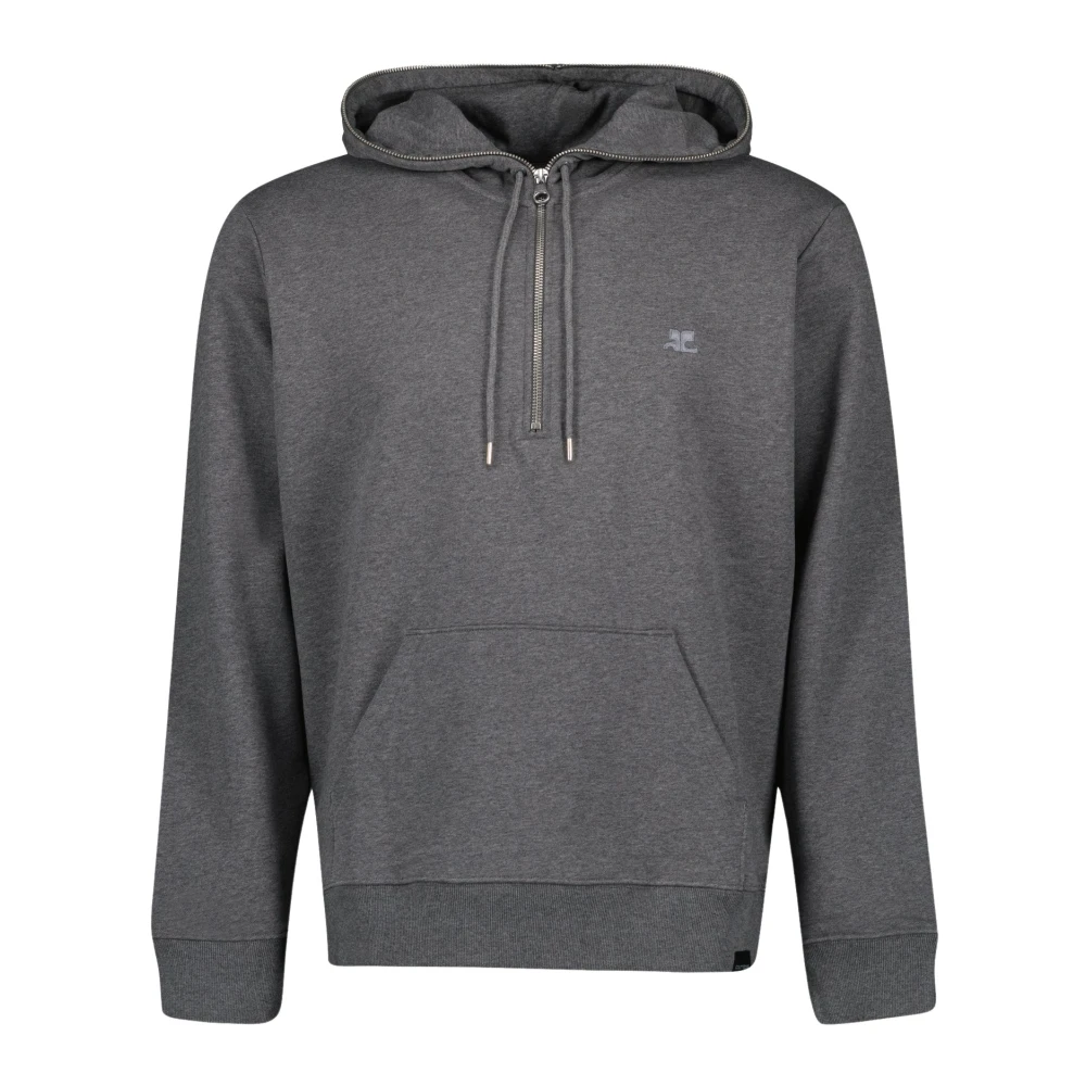 Courrèges Ritssluiting Hoodie Herfst-Winter 2024 Mannen Collectie Gray Heren