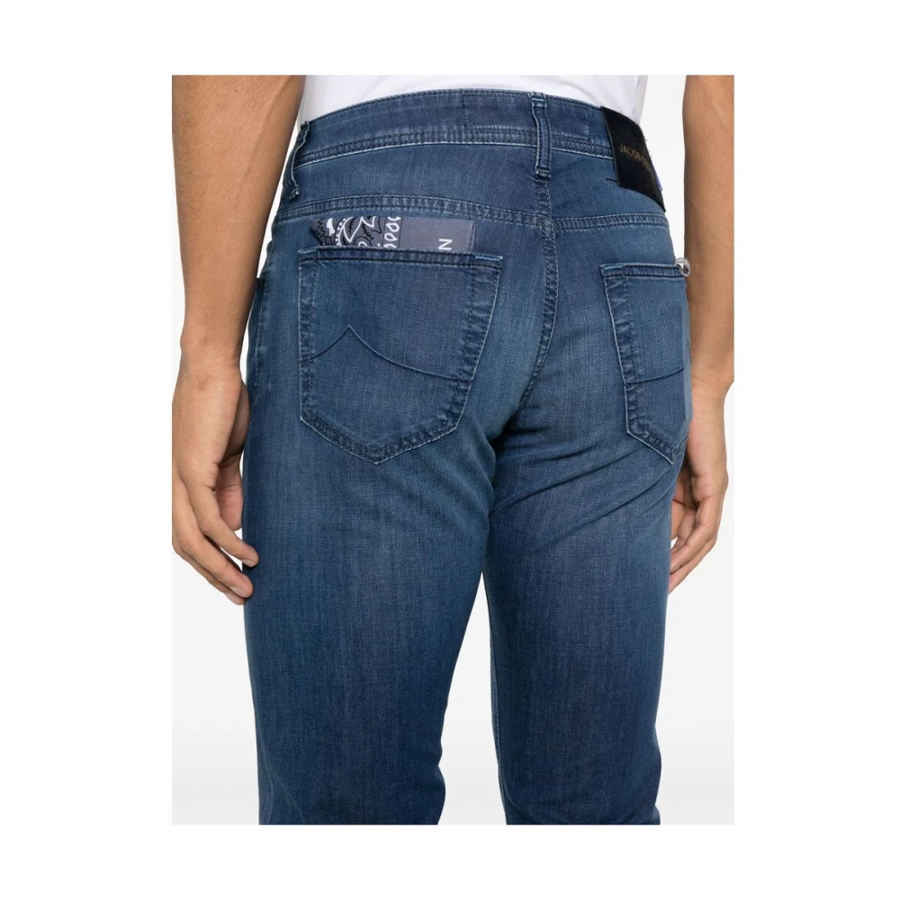 Jacob Cohën Blauwe Cerulean Klassieke Vijf Zak Jeans Blue Heren