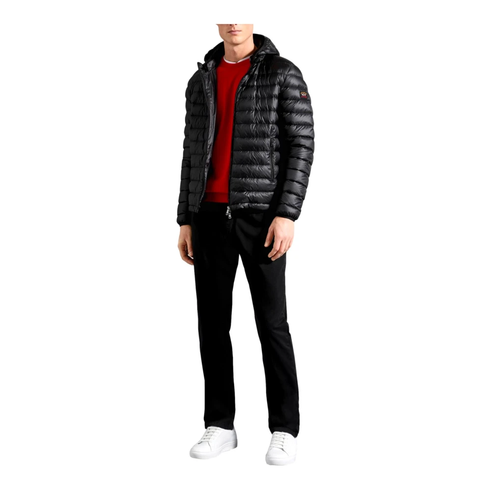 PAUL & SHARK Ultralichte Gewatteerde Jas met Afneembare Capuchon Black Heren