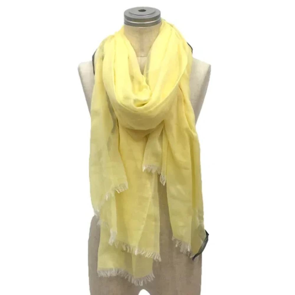 Hermès Vintage Pre-owned Cotton scarves Yellow Dames