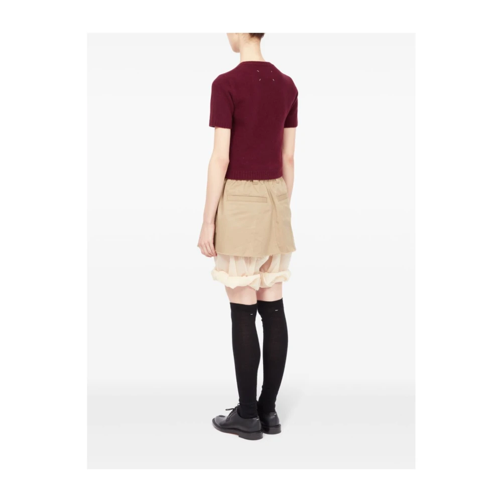 Maison Margiela Bordeaux Wollen Trui Red Dames