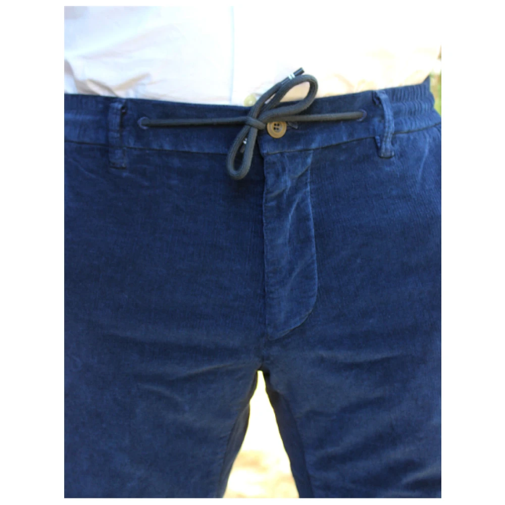 Mason's Cargo Velours Broek Blue Heren