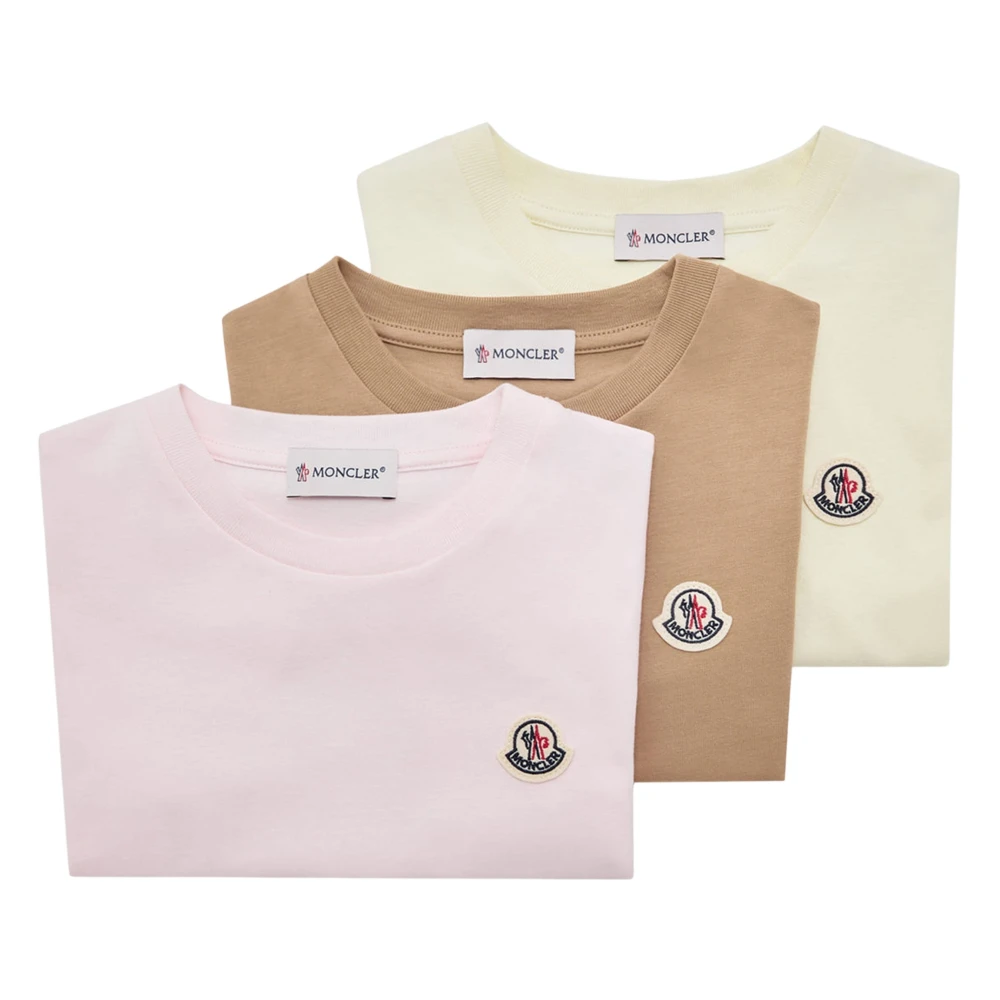 Moncler Multicolor 3 Pack Cotton T-Shirt Set - Female - Kids Short Sleeve T-Shirts - 4 Y - Kids