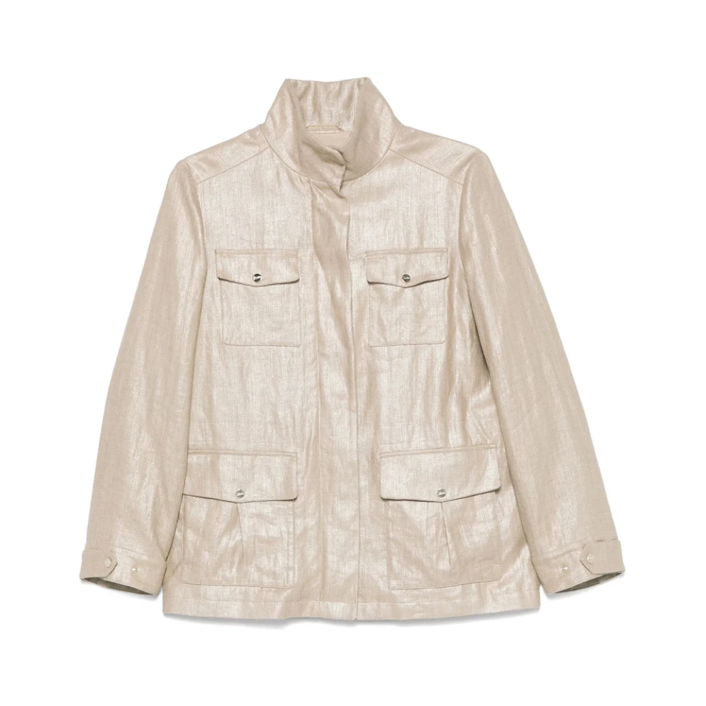 Herno Stijlvolle buitenkleding met verborgen sluitingen Beige Dames