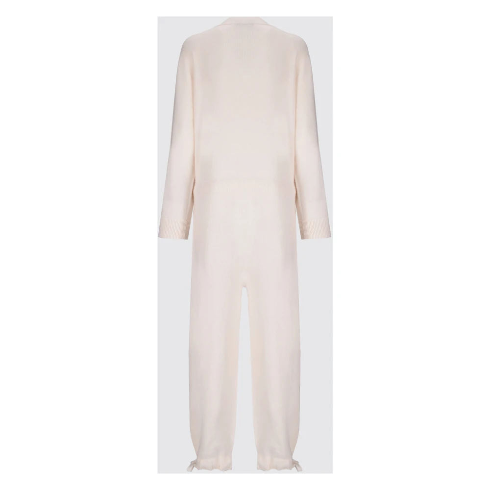 Laneus Tuta Scollo V In Wol En Angora Beige Dames
