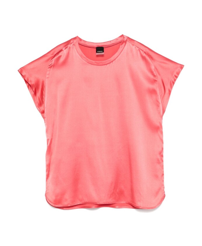 chemise-a-manches-courtes-en-soie-rouge