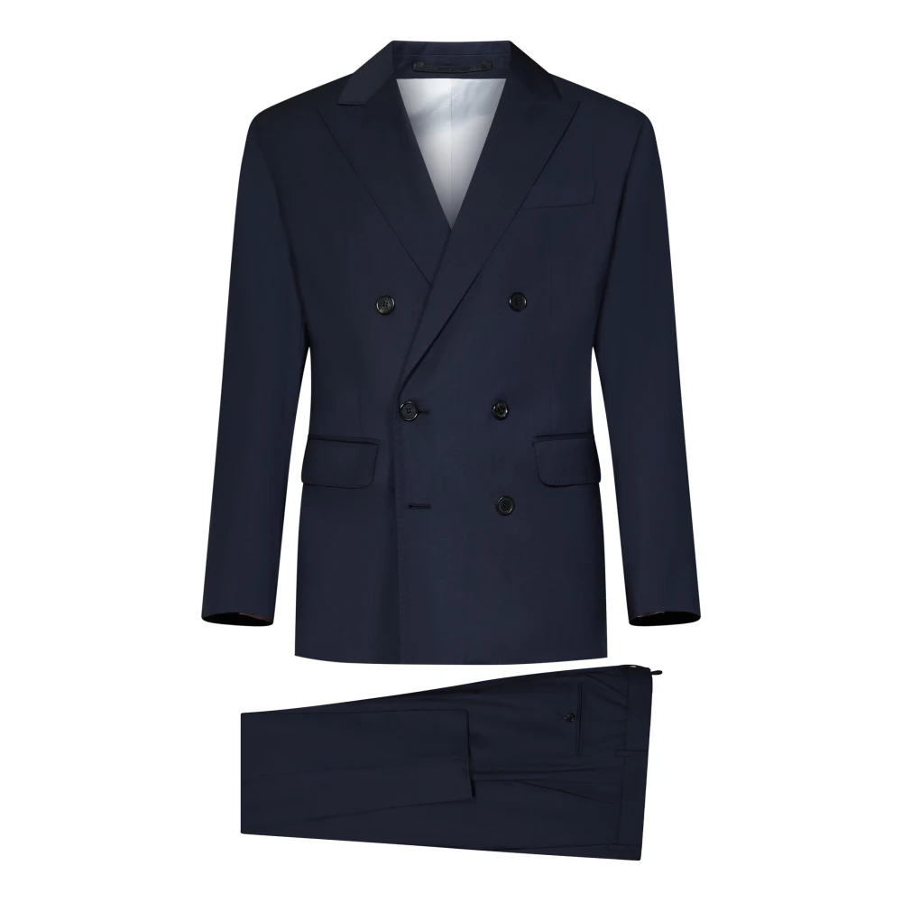 Dsquared2 Double Breasted Suits Blue Heren