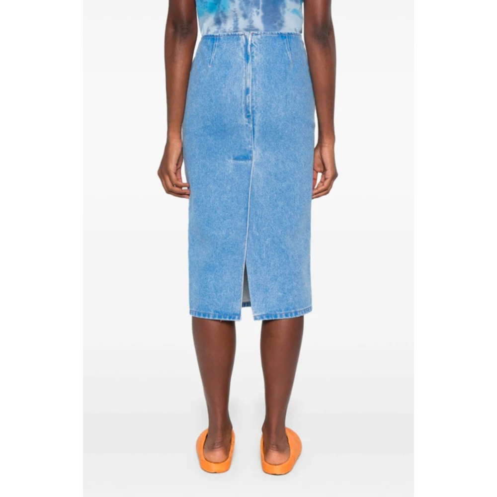 Marni Denim Rok met Logo Applicatie Blue Dames