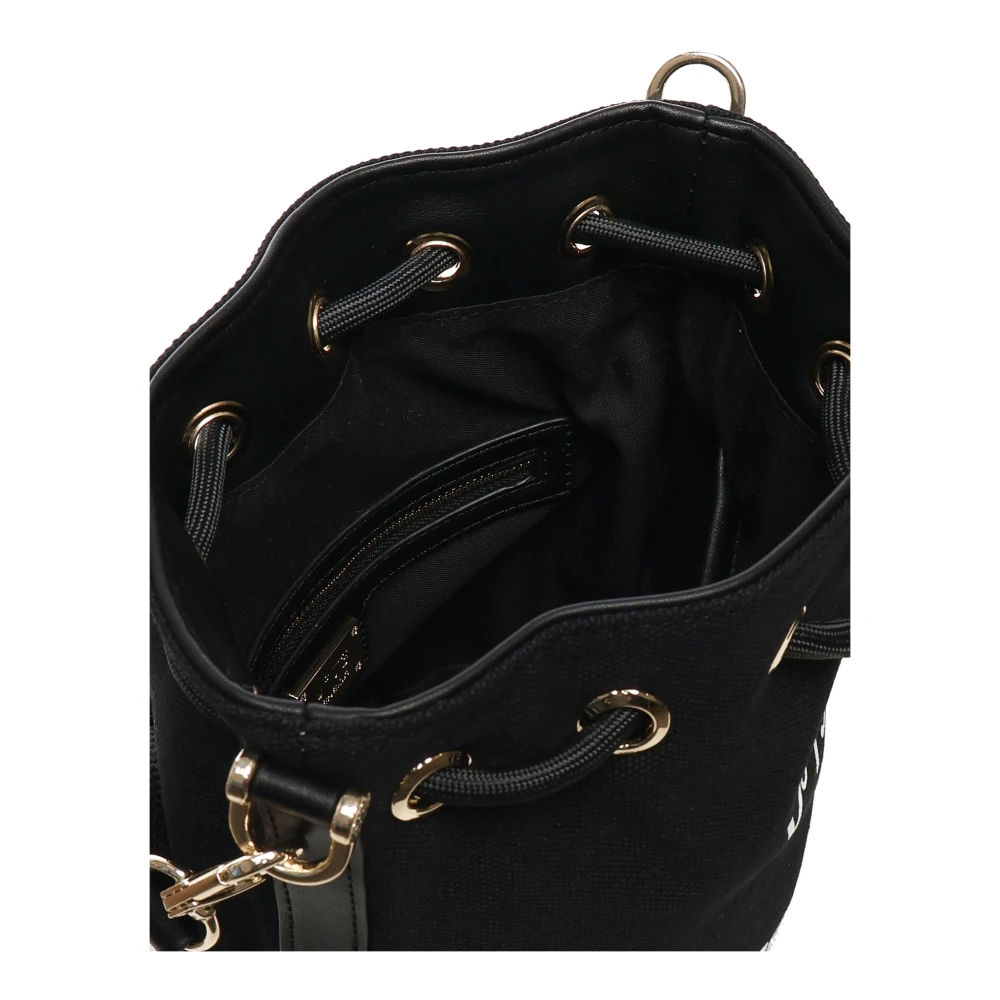 V73 Canvas Schoudertas met Trekkoordsluiting Black Dames