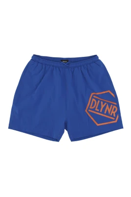 Blå Logo Badshorts med Mesh