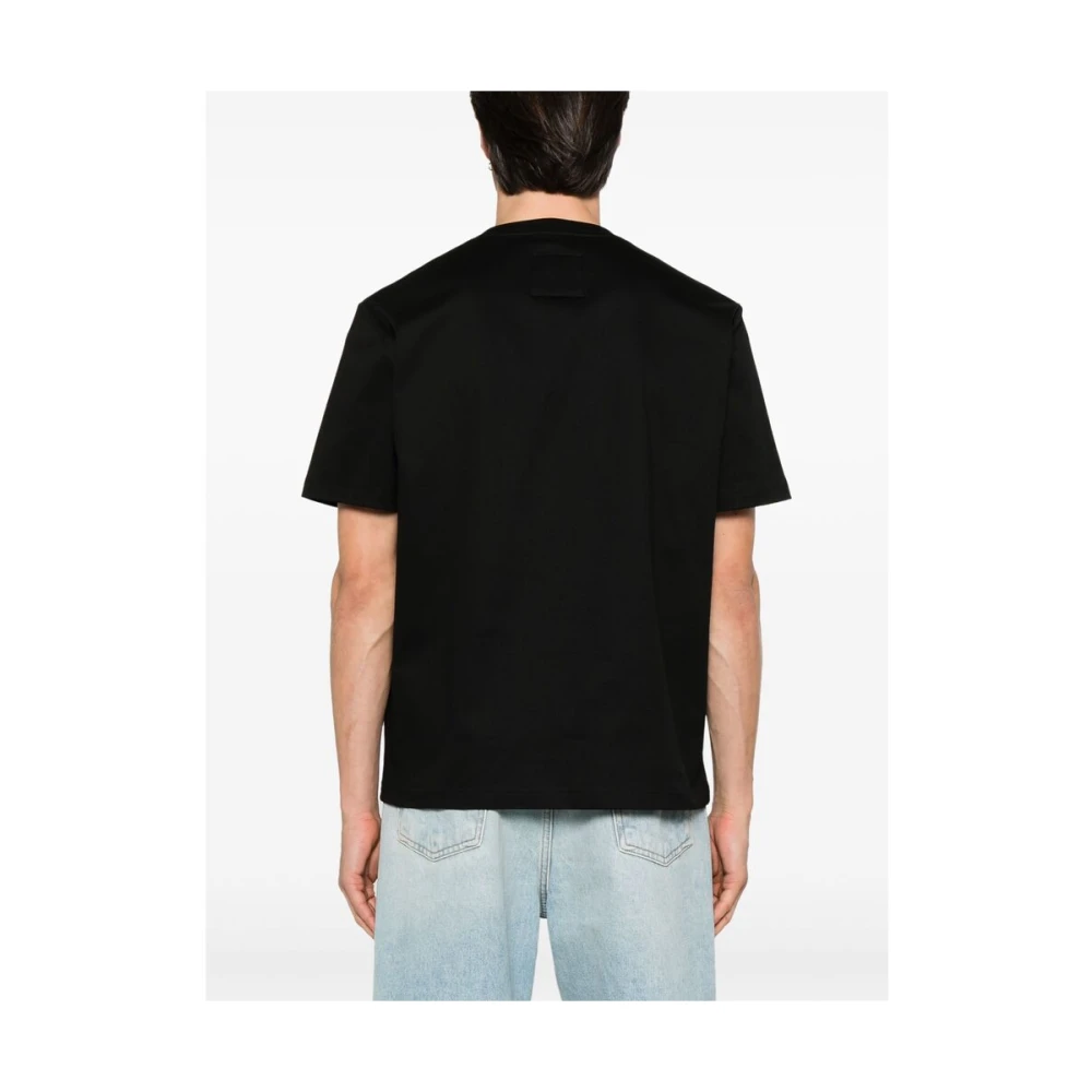 Lanvin Zwarte Crew Neck Korte Mouwen Shirt Black Heren