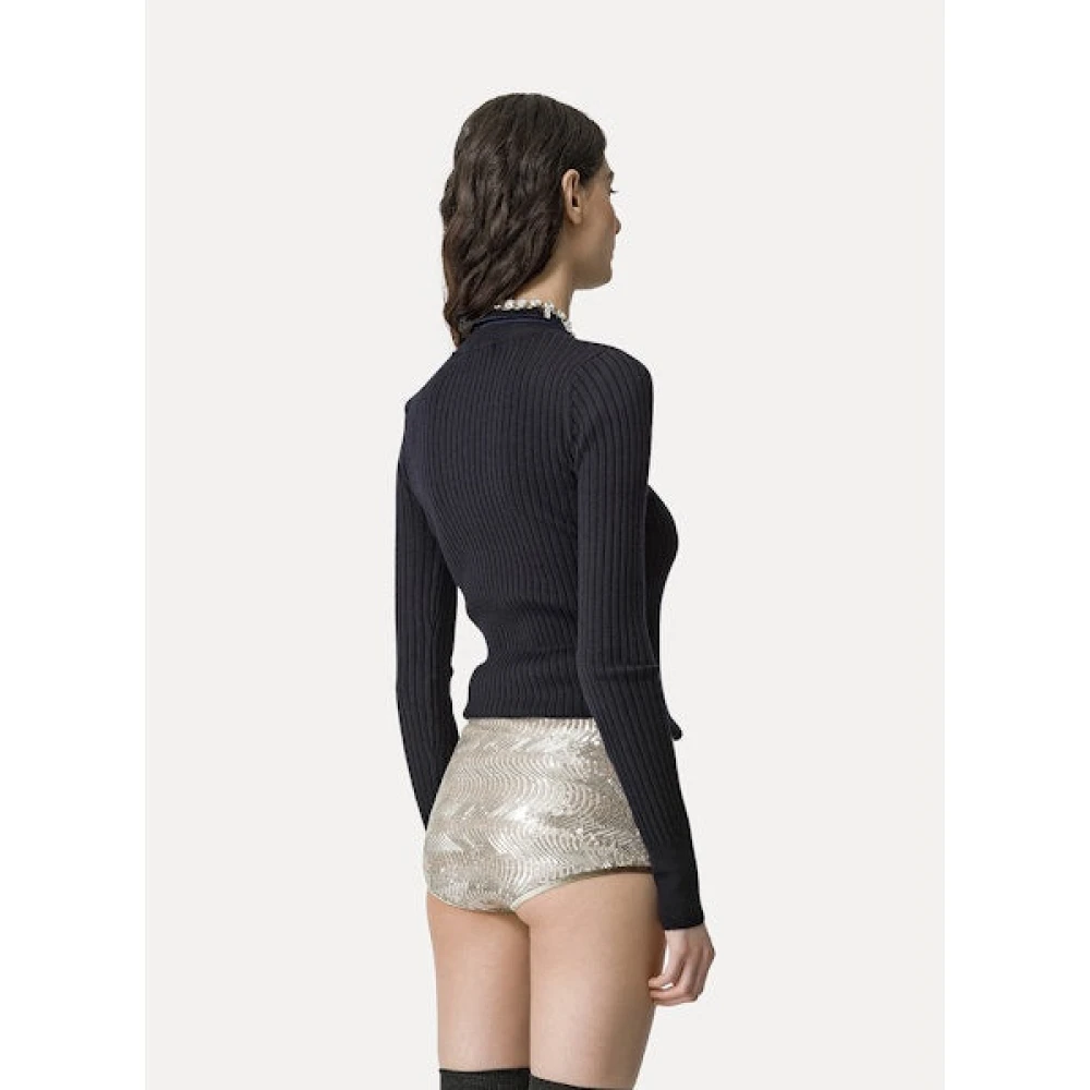 Forte Geribbeld Merinos Turtleneck Sweater Black Dames