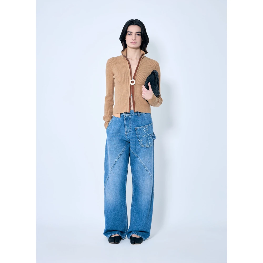 JW Anderson Ritssluiting Gebreide Vest Beige Dames