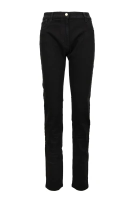 Jeans med dragkedja och knapp